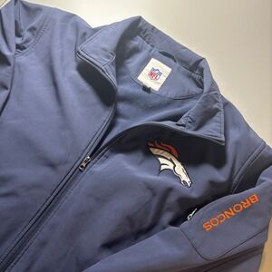 NFL G-III Apparel Denver Broncos Jacket Full Zip XXL/XXG Orange‎ Blue